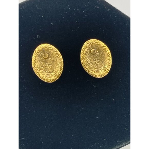 2 Pairs Pierced Earrings Gold Silver Tones Faux Pearls Clear Rhinestones - Picture 5 of 13